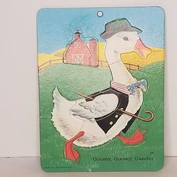 Vintage Saalfield Mother Goose Preschool 4 Inlaid Puzzles Puss in Boots 1965 - Picture 10 of 12